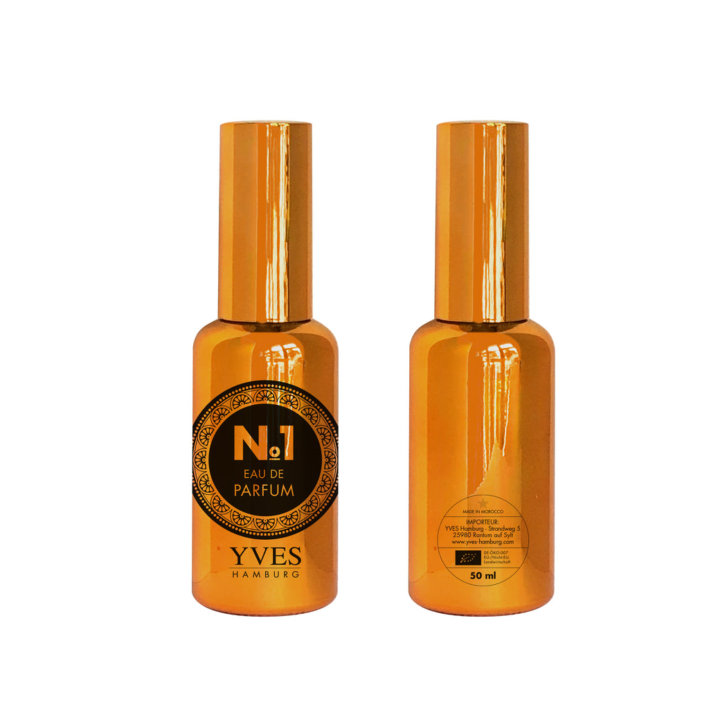 YVES No.1 – Veganes Eau de Parfum mit Kamille, Rose & Sandelholz. Sinnlich, bio, tierversuchsfrei & nachhaltig im 50 ml Spray aus recyceltem Glas & Aluminium.